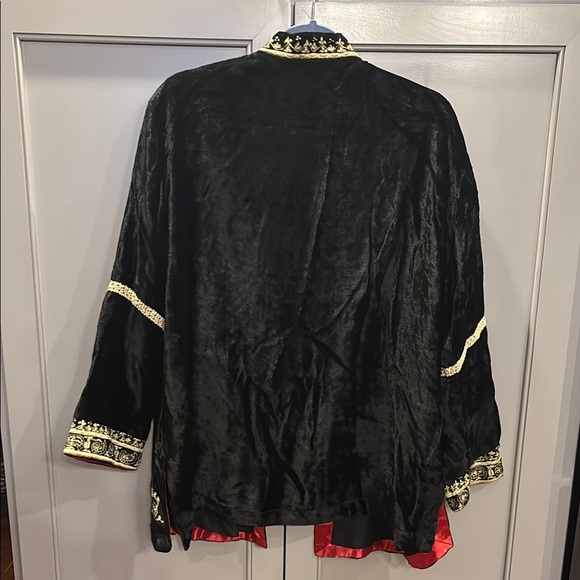 Soft Surroundings Sz XL Romantic Rich Black Velvet Art-to-Wear Open Jacket - Picture 6 of 7